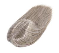 Mens Hair 12" Human Hair Toupee for Men 8×10 Inch Mono Lace and NPU Base Male Hair Prosthesis Natural Hairline 760# Gray Daily wigs