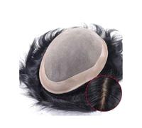 Mens Hair Breathable Fine Mono Top with NPU Around Men Toupee Human Hair Systems Men's Hair Prosthesis Daily wigs(6x8)