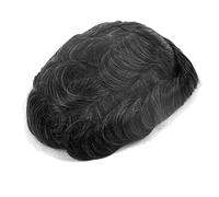 Men's Hair Capillary Prosthesis 0.1-0.12Mm Human Hair Replacement System For Men 6X8 7X9 8X10 Wig 120 7x10#Color 1B20