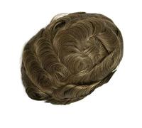 Men's Hair Capillary Prosthesis 0.1-0.12Mm Human Hair Replacement System For Men 6X8 7X9 8X10 Wig 120 7x9#Color 7