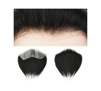 Mens Hair Forehead Hairline Toupee for Men Natural Hairline Human Hair Frontal PU Skin Men's Hairpiece Daily wigs(#1,1x6 inches)