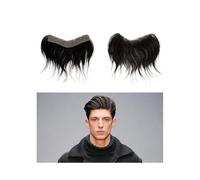 Mens Hair Men Forehead Hairline Toupee 1B# Off Black Human Hair Thin PU Skin Natural Hairline Men's Hairpieces Daily wigs(Size-7x16cm)