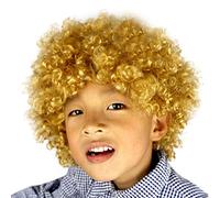 Mens Hair Paste Clown Party Hair Disco Hair Afro Wig Football Afro Fan-Kids Masquerade wig Curly Lace Front Wig Human (J, One Size)