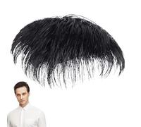 Mens Hair Piece - Men Hair Toupee, Human Hair Toupee | Natural Black Short Men Topper Wig Hairpiece Hair Extensions, Top of the Head, Real Human Hair Toupee Clip for Male Guy Daily Wear, Baldness