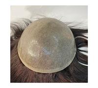 Men's Hair Replacement Systems Male Hair Prosthesis Invisible Knot 0.12-0.14mm PU Base Men's Toupee 110% Density Human Hair Haripieces Men Hair Replacement System Unit, #4 Men's Toupees(30mm Wave,6x8)