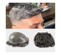Men's Hair Replacement Systems Mens Toupee Hairpieces Indian Human Hair Replacement System Thin Skin Injection PU All Poly Men's Toupee Male Capillary Prosthesis Hair Unit Men's Toupees(6x8)