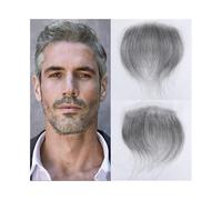 Mens Hair Toupee for Men, V-Loop Frontal Hairline Straight Human Hair Ultra Thin PU Skin Men's Capillary Prosthesis Daily wigs(16x2.5cm)