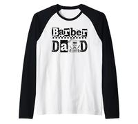 Mens Hairdresser Hair Father Barbershop Worker Barber Dad Men Raglan Baseball Tee