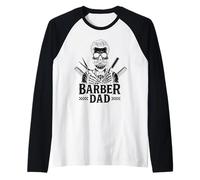 Mens Hairdresser Hair Stylists Barbershop Worker Barber Dad Men Raglan Baseball Tee