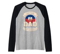 Mens Haitian Dad Just Like A Normal Dad Except Much Cooler Raglan Baseball Tee
