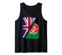 Mens Half British Half Afghanistan Flag Heritage Cultural Pride Tank Top