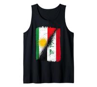 Mens Half Kurdish Half Iraqi Flag Heritage Cultural Pride Tank Top