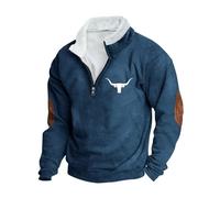 Mens Half Zip Jumper Fleece Lined Pullover Casual Long Sleeve Sweatshirt Stand Collar Sweater Classic Patchwork Tops Jacket Warm Sherpa Lined Pullovers Sports Jumper Workwear Plus Size 8-22