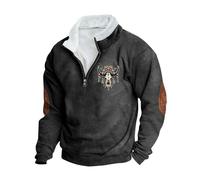 Mens Half Zip Jumper Fleece Lined Pullover Casual Long Sleeve Sweatshirt Stand Collar Sweater Classic Patchwork Tops Jacket Warm Sherpa Lined Pullovers Sports Jumper Workwear Plus Size 8-22