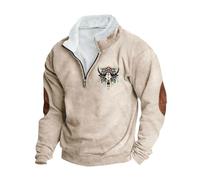 Mens Half Zip Jumper Fleece Lined Pullover Casual Long Sleeve Sweatshirt Stand Collar Sweater Classic Patchwork Tops Jacket Warm Sherpa Lined Pullovers Sports Jumper Workwear Plus Size 8-22