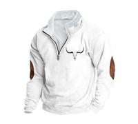 Mens Half Zip Jumper Fleece Lined Pullover Casual Long Sleeve Sweatshirt Stand Collar Sweater Classic Patchwork Tops Jacket Warm Sherpa Lined Pullovers Sports Jumper Workwear Plus Size 8-22