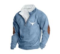 Mens Half Zip Jumper Fleece Lined Pullover Casual Long Sleeve Sweatshirt Stand Collar Sweater Classic Patchwork Tops Jacket Warm Sherpa Lined Pullovers Sports Jumper Workwear Plus Size 8-22