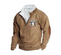 Mens Half Zip Jumper Fleece Lined Pullover Long Sleeve Sweatshirt Stand Collar Sweater Classic Patchwork Tops Jacket Warm Sherpa Lined Pullovers Sports Casual Jumper Workwear Plus Size 8-22