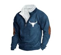 Mens Half Zip Jumper Fleece Lined Pullover Long Sleeve Sweatshirt Stand Collar Sweater Classic Patchwork Tops Jacket Warm Sherpa Lined Pullovers Sports Casual Jumper Workwear Plus Size 8-22