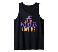 Mens Halloween All The Witches Love Me Funny Boys Tank Top