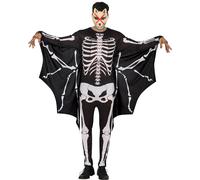 Mens Halloween Bat Skeleton Fancy Dress Costume Men's Bat Outfit New fg