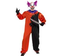 Mens Halloween Clown Scary Creepy Clown Adults Fancy Dress Costume