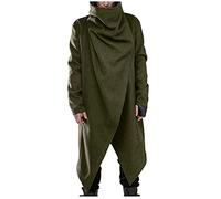 Men's Halloween Costume Cowl Hood Scarf Rogue Hood Medieval Cloak Retro Steampunk Hooded Cloak Cape Personnality Knight Shirt(Black,Medium) Ultra-Soft(Green,XL)