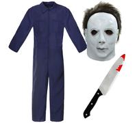 MENS HALLOWEEN COSTUME MIKE MYERS FANCY DRESS HORROR MOVIE MICHAEL KILLER SET