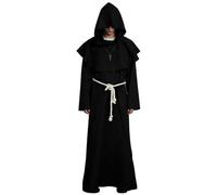 Mens Halloween Costume Monk Priest Robe Medieval Party Outfit