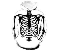 Mens Halloween Costume Skeleton Halloween Hoodie Men Fleece Lined Hoodie Outdoor Sweatshirt Long Sleeve Hoodies Loose Fit Hooded Pullovers Oversized Casual Streetwear Winter Warm Sweatshirts
