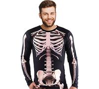Men's Halloween Costume T-Shirt 3D Print Photo-Realistic Skeleton Long Sleeve T-Shirt(Halloween Skeleton,M)