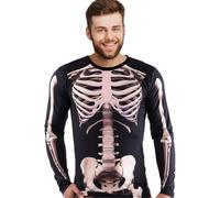 Men's Halloween Costume T-Shirt 3D Print Photo-Realistic Skeleton Long Sleeve T-Shirt(Halloween Skeleton,XL)