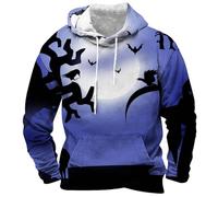 Mens Halloween Costumes Adult Funny Hooded Pullover Men Oversized Casual Pullover Sweatshirt Long Sleeve Hoody Drawstring Casual Hoodie With Kangaroo Pockets Pullovers Comfortable Soft Sweatshirt