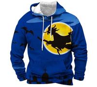 Mens Halloween Costumes Adult Funny Hooded Pullover Men Oversized Casual Pullover Sweatshirt Long Sleeve Hoody Drawstring Casual Hoodie With Kangaroo Pockets Pullovers Comfortable Soft Sweatshirt