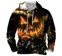 Mens Halloween Costumes Adult Funny Hooded Pullover Men Oversized Casual Pullover Sweatshirt Long Sleeve Hoody Drawstring Casual Hoodie With Kangaroo Pockets Pullovers Comfortable Soft Sweatshirt