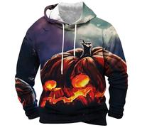 Mens Halloween Costumes Adult Scary Men'S Fleece Hoodie Long-Sleeves Pullover Drawstring Oversized Sweatshirts Hooded Jumper Comfortable Printed Work Wear Loose Fit Athletic Hoodies With Pocket