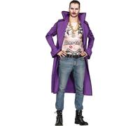 Mens Halloween Crazy Villain Fancy Dress Costume Men's Jokester Joker Outfit fg