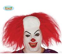 Mens Halloween Fancy Dress Clown Wig & Headpiece Red Circus Wig New fg