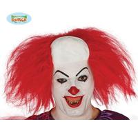 Mens Halloween Fancy Dress Clown Wig & Headpiece Red Circus Wig New fg