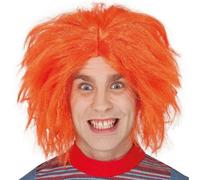 Mens Halloween Fancy Dress Killer Doll Wig Orange Chucky type wig fg