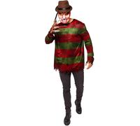Mens Halloween Freddy Krueger Costume Horror Fancy Dress Nightmare Outfit