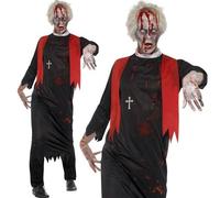 Mens Halloween High Priest Fancy Dress Costume Priest Vicar Outfit by Smiffys