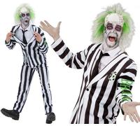 Smiffys 81025 Beetlejuice Costume, Men, Black White, M-Size 38-40