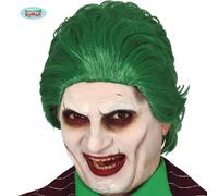 Mens Halloween Movie Fancy Dress Jester Wig Green Scary joker type Wig fg