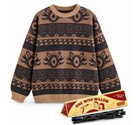Mens Halloween Patterned Jumper Willow Branch Prop Fancy Dress Costume Set