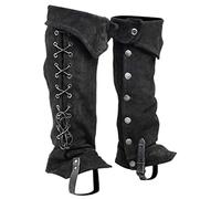 Mens Halloween Pirate Boots Frosted Leather Pirate Boot Tops Shoes Cover Deluxe Retro Medieval Costume Black