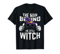 Mens Halloween Pregnancy Shirt The Man Behind The Little Witch T-Shirt