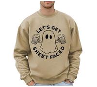 Men's Halloween Sweatshirt Long Sleeve Crew Neck Pullover Loose & Comfortable Autumn Winter Top Casual Streetwear Party Outfit Breathable Long Sleeve Shirts Modern Halloween Blouson Casual Shirts