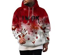 Mens Halloween Sweatshirts Bat Print Long Sleeve Patchwork Stitched Knit Lightweight Sweatshirt Trendy Autumn Jumpers Cozy Sweater Loungewear Casual Daily Wear Hot Pink