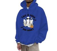 Mens Halloween Sweatshirts Bat Print Long Sleeve Spooky Horror Knit Drawstring Hoodies Casual Stylish Pullover Cozy Sweater Loungewear Festive Celebration Top